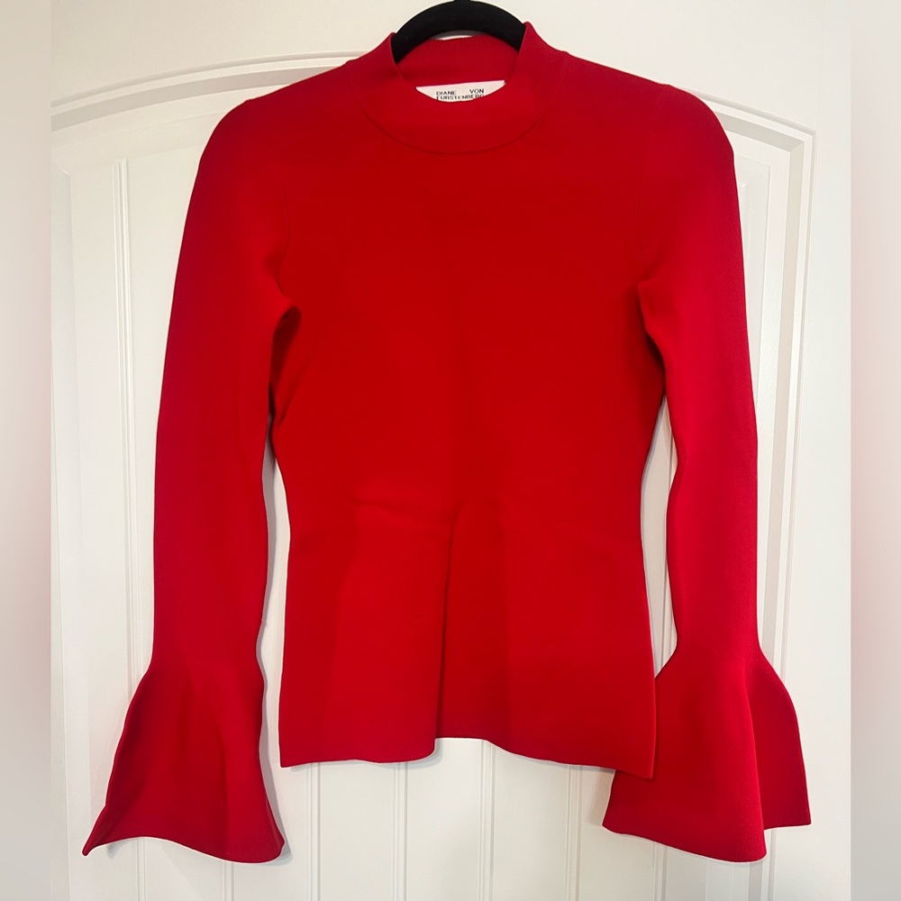 Diane Von Furstenberg Vibrant Red Top